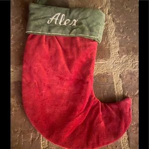Pottery Barn mini velvet stocking